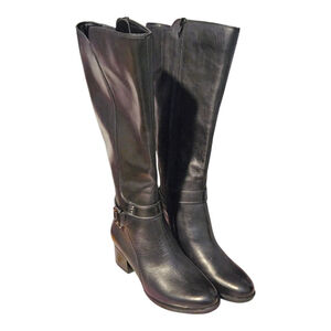 Naturalizer Black Leather Heeled Boots Size 6.5